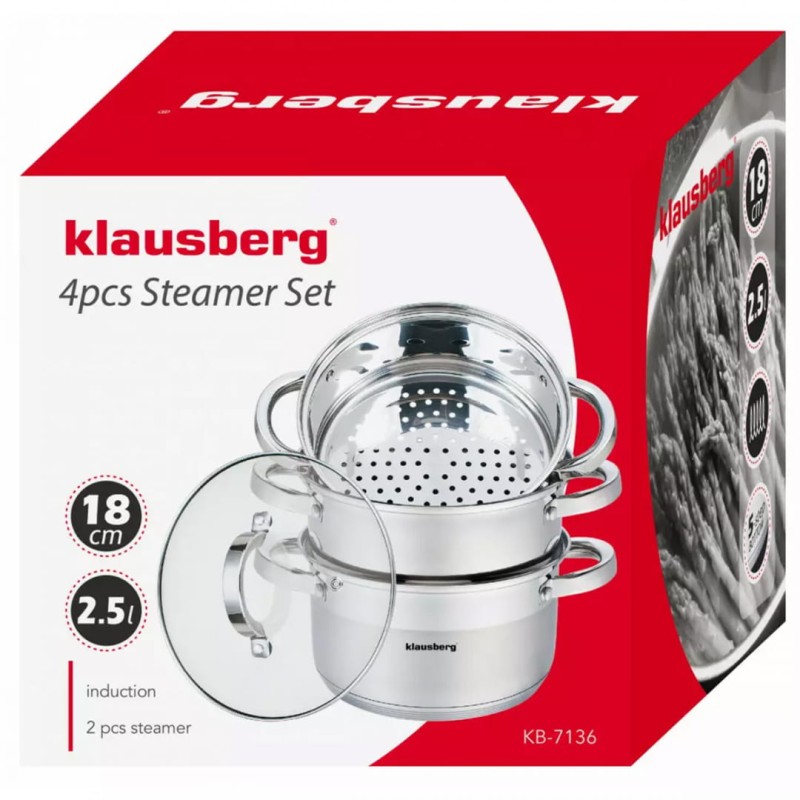 Garnek do gotowania na parze KLAUSBERG 4 elementy 18cm