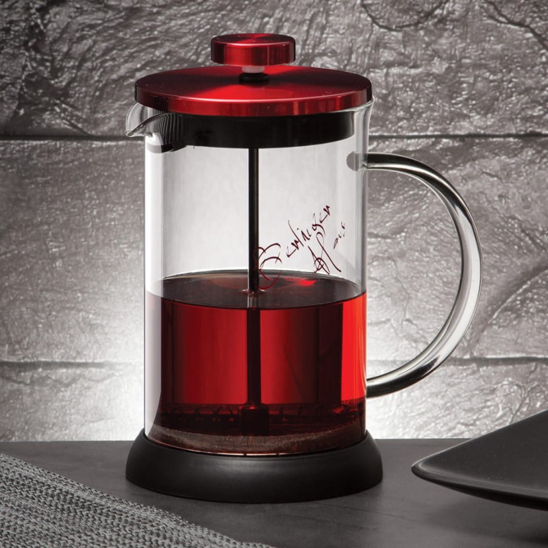 Zaparzacz tłokowy do kawy herbaty 600ml szklany BERLINGER HAUS BURGUNDY LINE