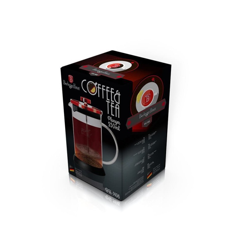 Zaparzacz tłokowy do kawy herbaty 600ml szklany BERLINGER HAUS BURGUNDY LINE