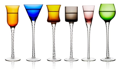 Kieliszki do wódki Aquavit London 6 sztuk mix kolorów