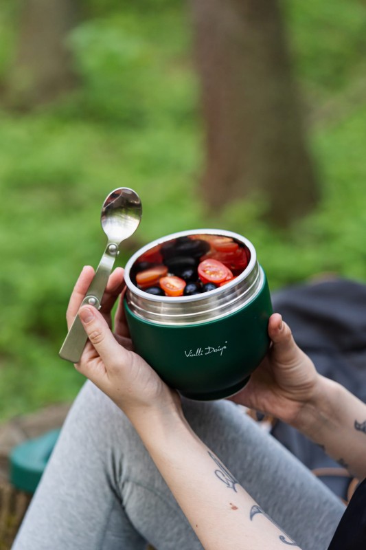 Termos z pojemnikiem i łyżką Fuori 680 ml zielony