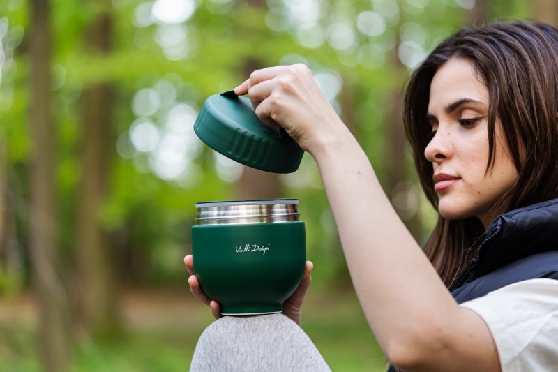 Termos z pojemnikiem i łyżką Fuori 680 ml zielony