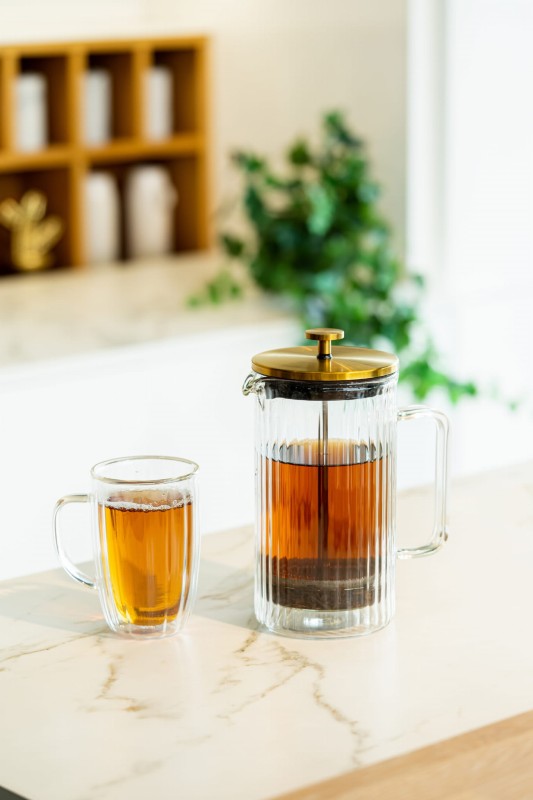 Zaparzacz do kawy i herbaty z podwójną ścianką 1000 ml Tulip złoty mat