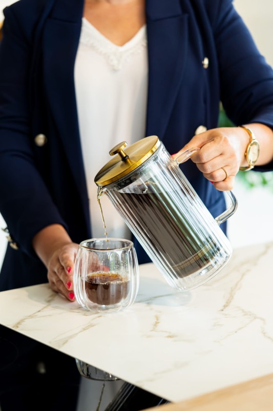 Zaparzacz do kawy i herbaty z podwójną ścianką 1000 ml Tulip złoty mat