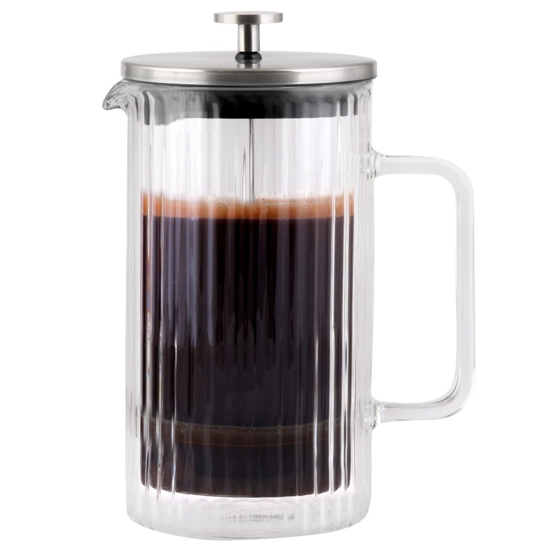 Zaparzacz do kawy i herbaty z podwójną ścianką 1000 ml Tulip srebrny mat