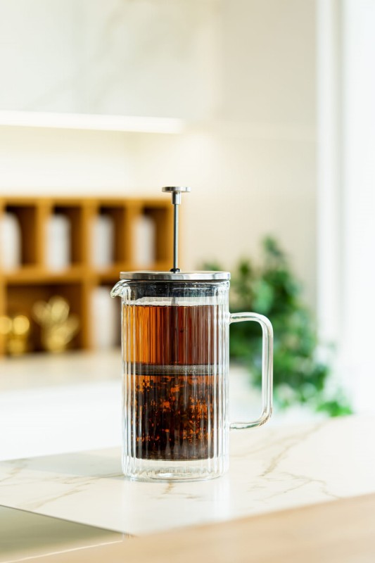 Zaparzacz do kawy i herbaty z podwójną ścianką 1000 ml Tulip srebrny mat