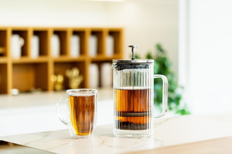 Zaparzacz do kawy i herbaty z podwójną ścianką 1000 ml Tulip srebrny mat