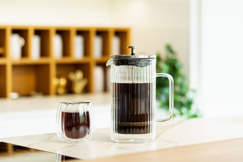 Zaparzacz do kawy i herbaty z podwójną ścianką 1000 ml Tulip srebrny mat