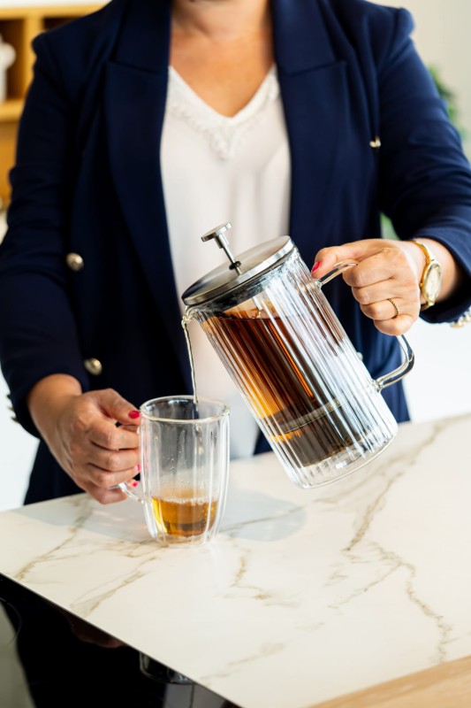 Zaparzacz do kawy i herbaty z podwójną ścianką 1000 ml Tulip srebrny mat
