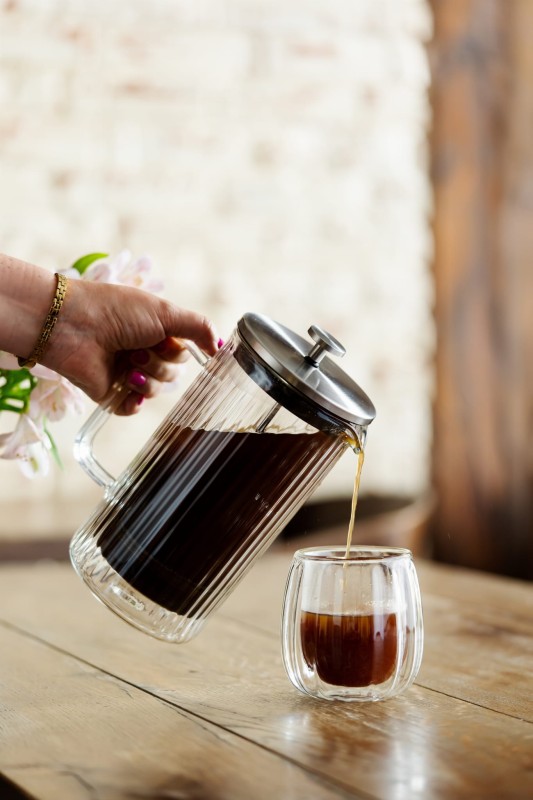 Zaparzacz do kawy i herbaty z podwójną ścianką 1000 ml Tulip srebrny mat
