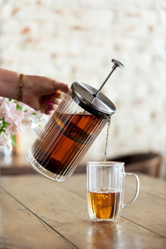 Zaparzacz do kawy i herbaty z podwójną ścianką 1000 ml Tulip srebrny mat