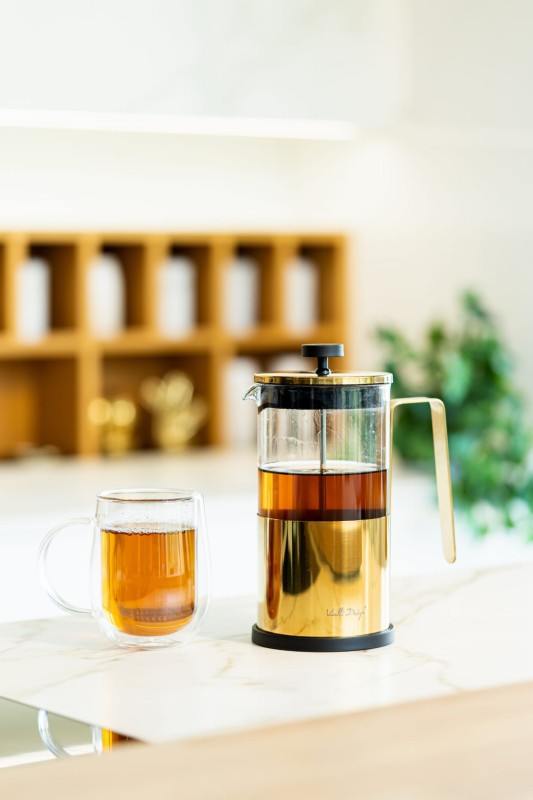 Zaparzacz do kawy i herbaty 1000 ml Diamante złoty