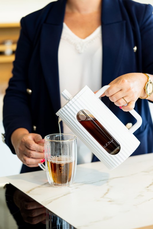 Zaparzacz do kawy i herbaty 1000 ml Livio biały