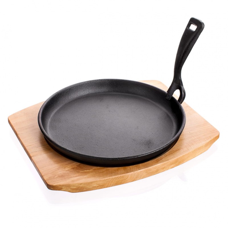 Patelnia żeliwna grillowa półmisek do serwowania z deską BANQUET