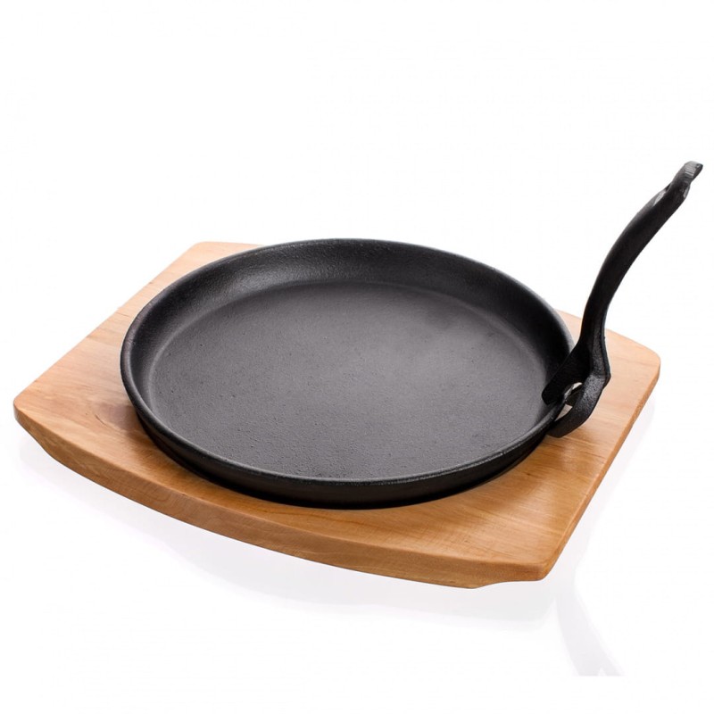 Patelnia żeliwna grillowa półmisek do serwowania z deską BANQUET