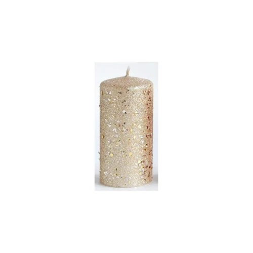 Świeca GLAMOUR NEW Walec mały 7xh10cm parafinowa złota