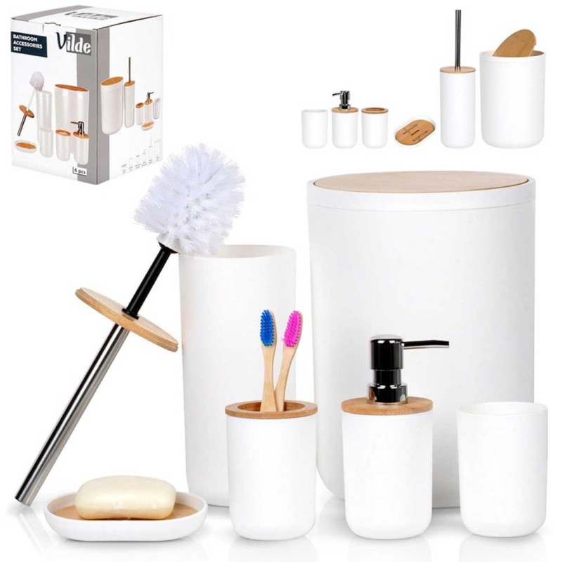 Zestaw łazienkowy 6 elementów biały