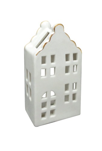 Domek ceramiczny lampion 7x5xh13,8cm HYTTE Świąteczna Dekoracja