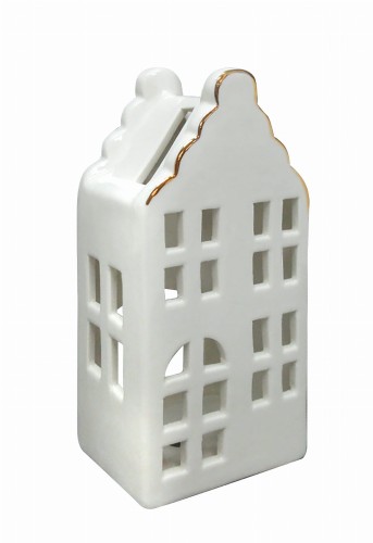 Domek ceramiczny lampion 8x6xh16,8cm HYTTE Świąteczna Dekoracja