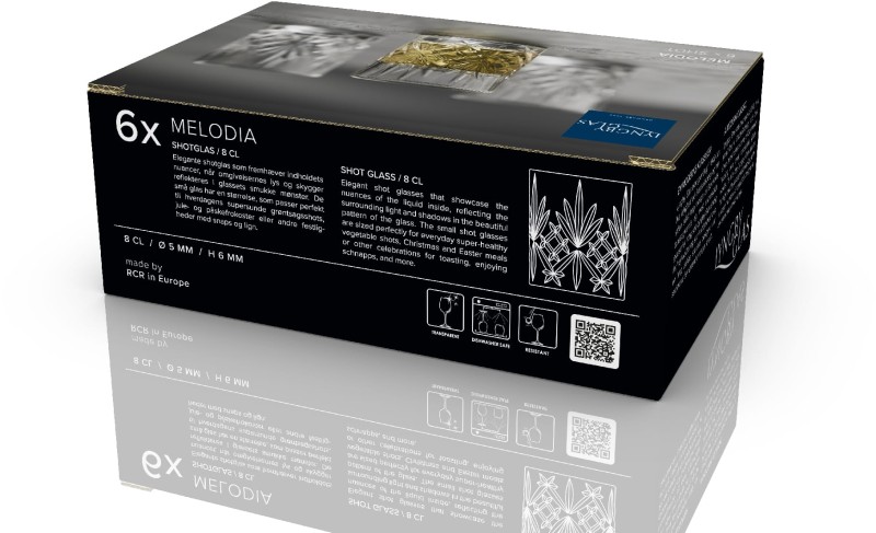 Kieliszki do shotów kryształ Melodia 80 ml 6 sztuk Lyngby Glas