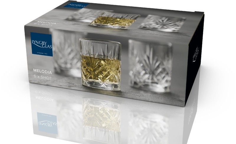 Kieliszki do shotów kryształ Melodia 80 ml 6 sztuk Lyngby Glas