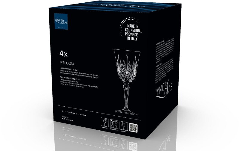 Kieliszki do białego wina kryształ Melodia 210 ml  4 sztuki Lyngby Glas