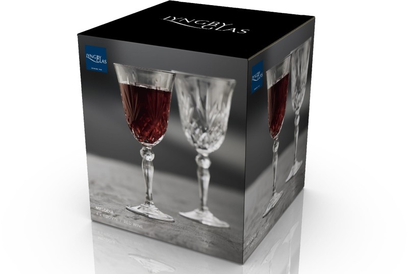 Kieliszki do czerwonego wina kryształ Melodia 270 ml 4 sztuki Lyngby Glas