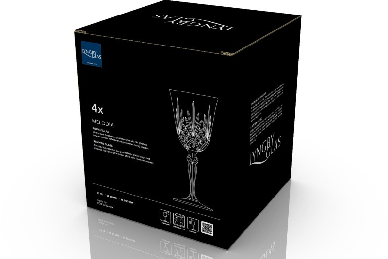 Kieliszki do czerwonego wina kryształ Melodia 270 ml 4 sztuki Lyngby Glas