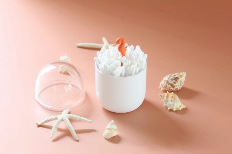 Pojemnik na patyczki do uszu Seashore biały