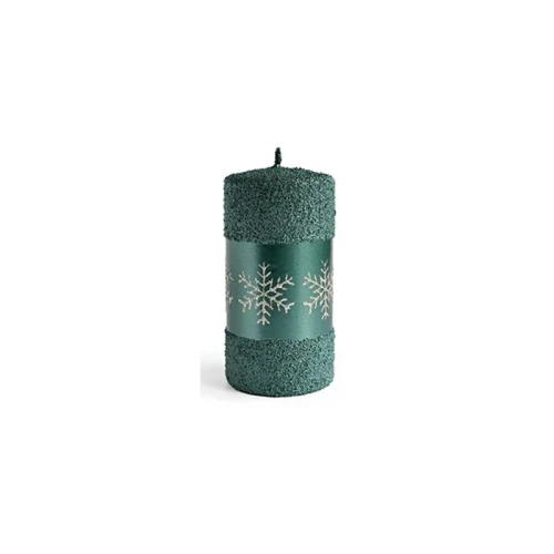 Świeca SNOW QUEEN walec średni 7x14cm parafinowa zielona