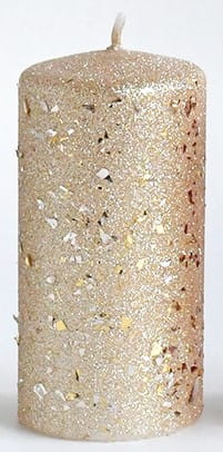 Świeca GLAMOUR NEW Walec średnia 7xh14cm parafinowa złota