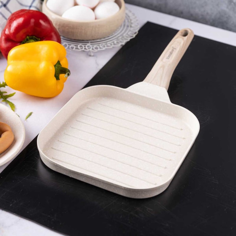 Mini patelnia grillowa 18,5x18,5 cm KLAUSBERG kremowa