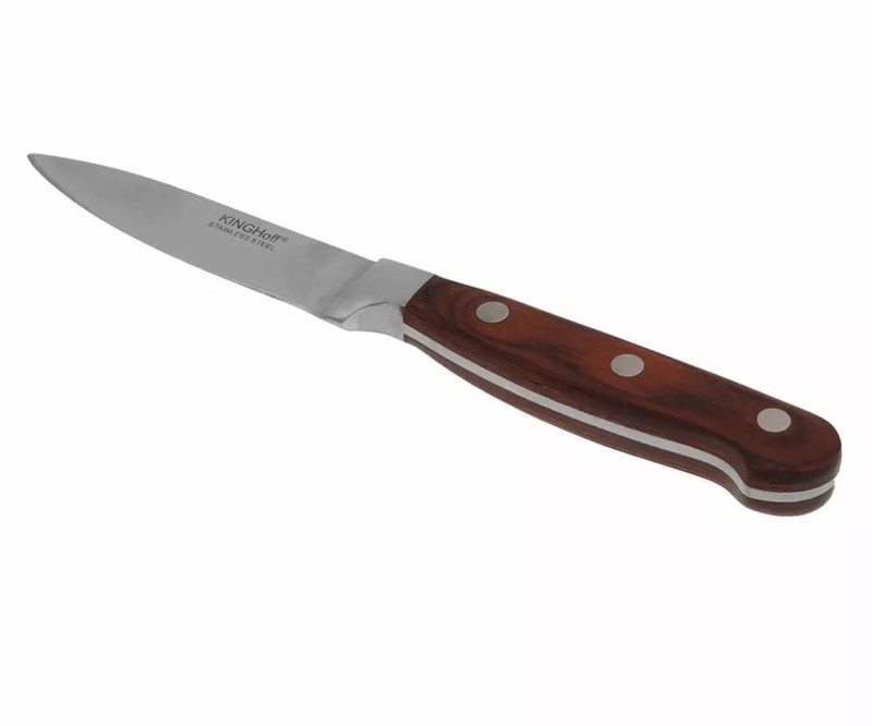 Nóż do obierania stalowy 8,5cm KINGHOFF brązowy