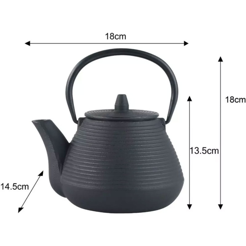 Dzbanek zaparzacz żeliwny 1L z filtrem i filiżankami KINGHOFF