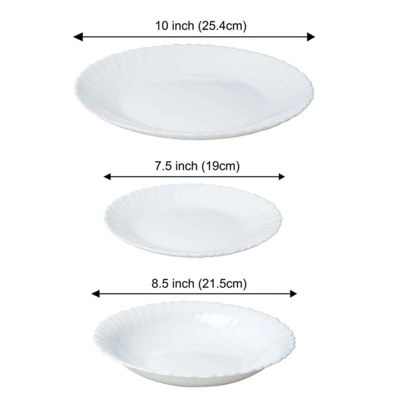 Komplet obiadowy dla 6 osób KINGHOFF 18 elem. biały