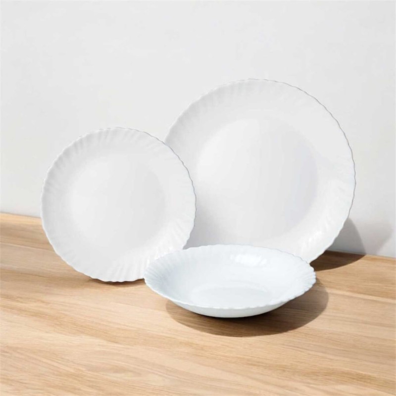 Komplet obiadowy dla 6 osób KINGHOFF 18 elem. biały