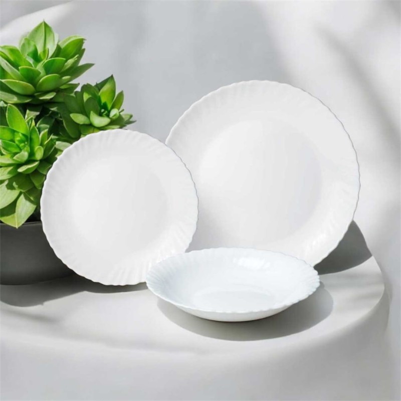 Komplet obiadowy dla 6 osób KINGHOFF 18 elem. biały