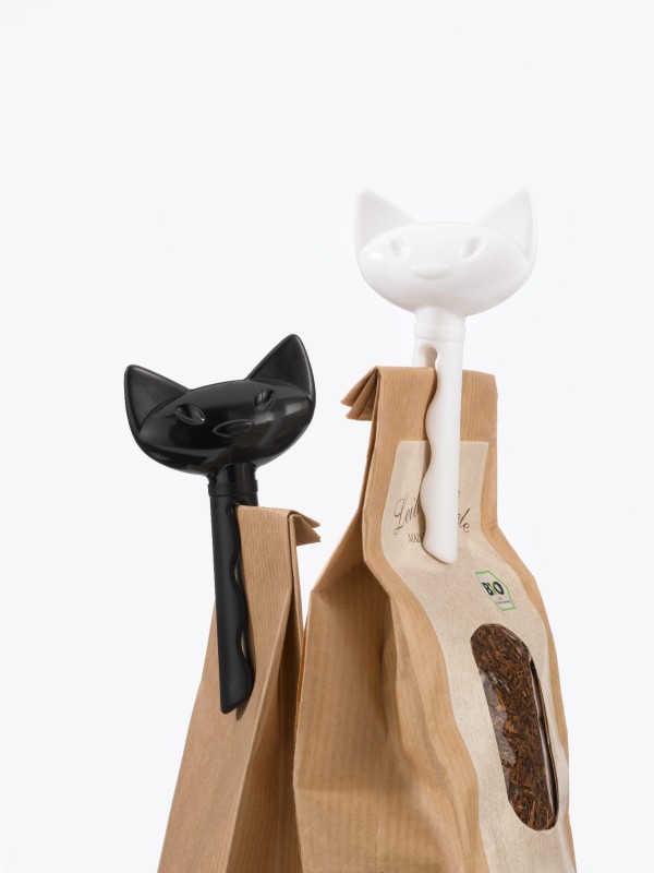 Klipsy do torebek 2 sztuki Miaou czarno-białe