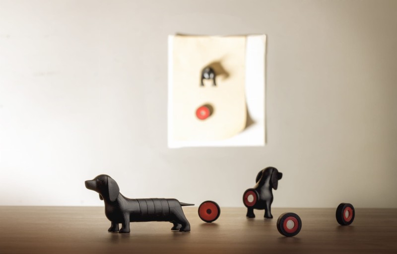 Magnes na lodówkę Dachshund Jamnik pies czarny