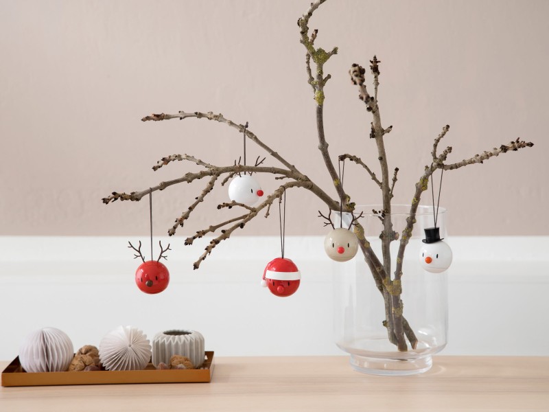 Zawieszka bombka Hoptimist Santa Ornament 2 szt czerwona