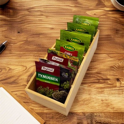 Organizer na przyprawy w torebkach Brunbeste bambusowy