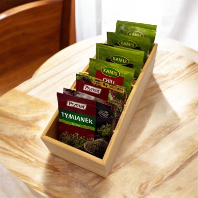 Organizer na przyprawy w torebkach Brunbeste bambusowy