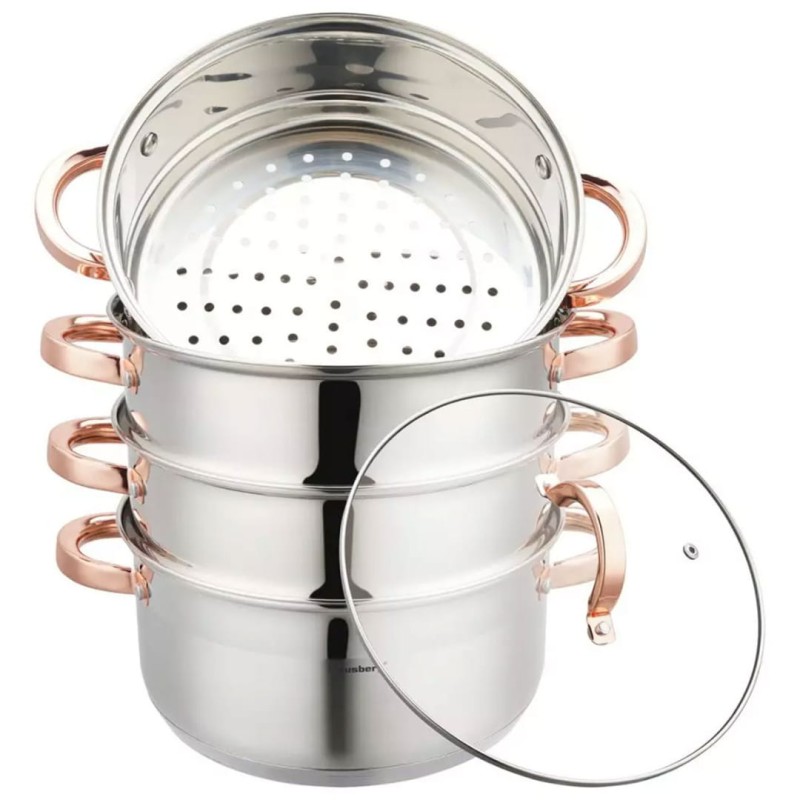 Garnek do gotowania na  parze 5 elem. 24cm ROSE GOLD