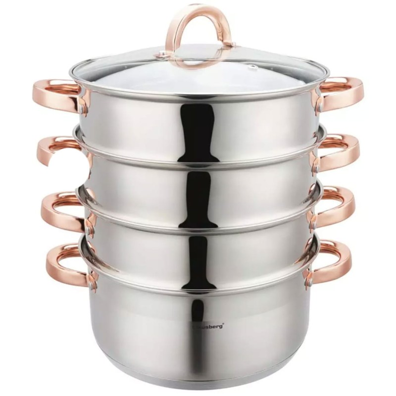 Garnek do gotowania na  parze 5 elem. 24cm ROSE GOLD