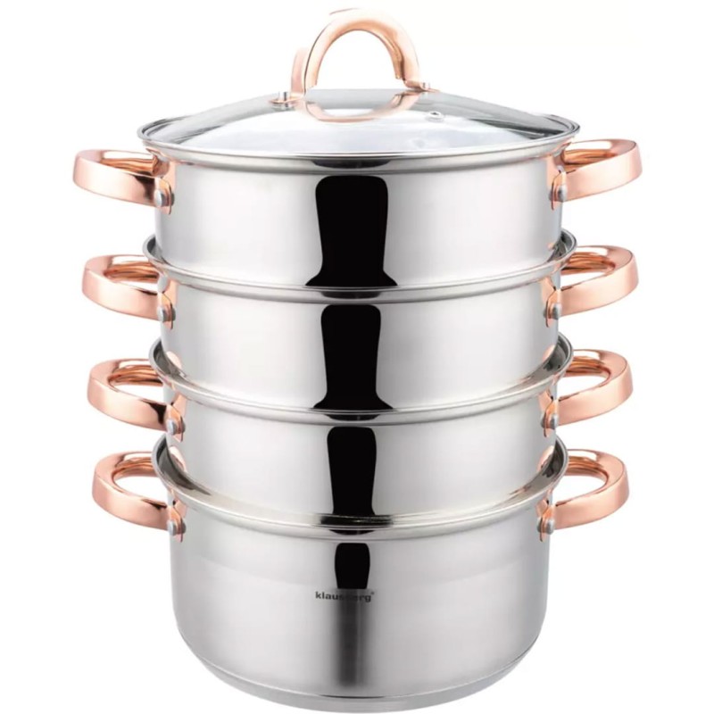 Garnek do gotowania na  parze 5 elem. 22cm ROSE GOLD