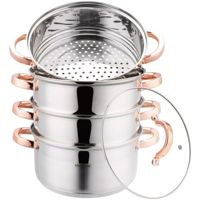 Garnek do gotowania na  parze 5 elem. 22cm ROSE GOLD