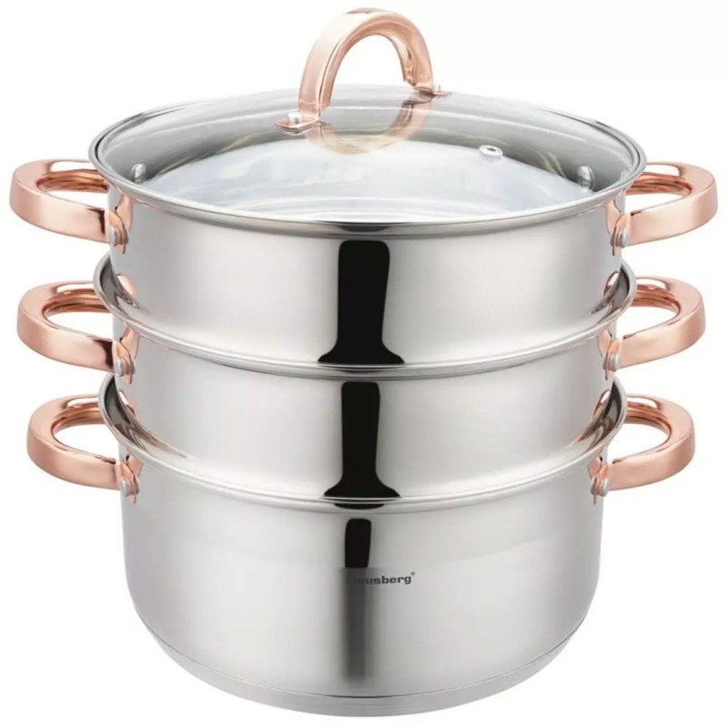 Garnek do gotowania na  parze 4 elem. 24cm ROSE GOLD