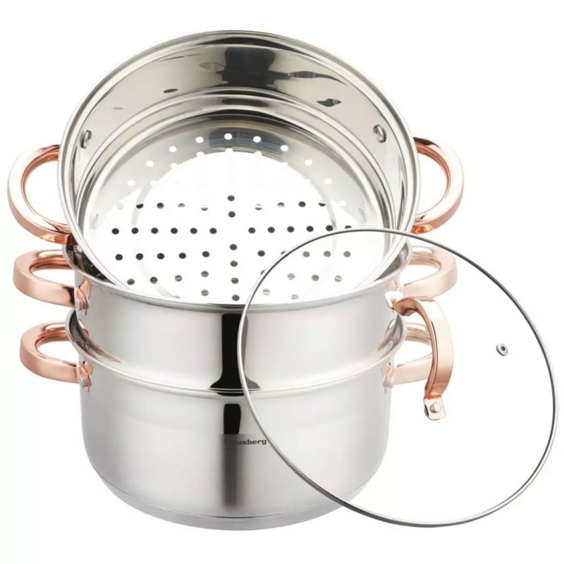 Garnek do gotowania na  parze 4 elem. 24cm ROSE GOLD
