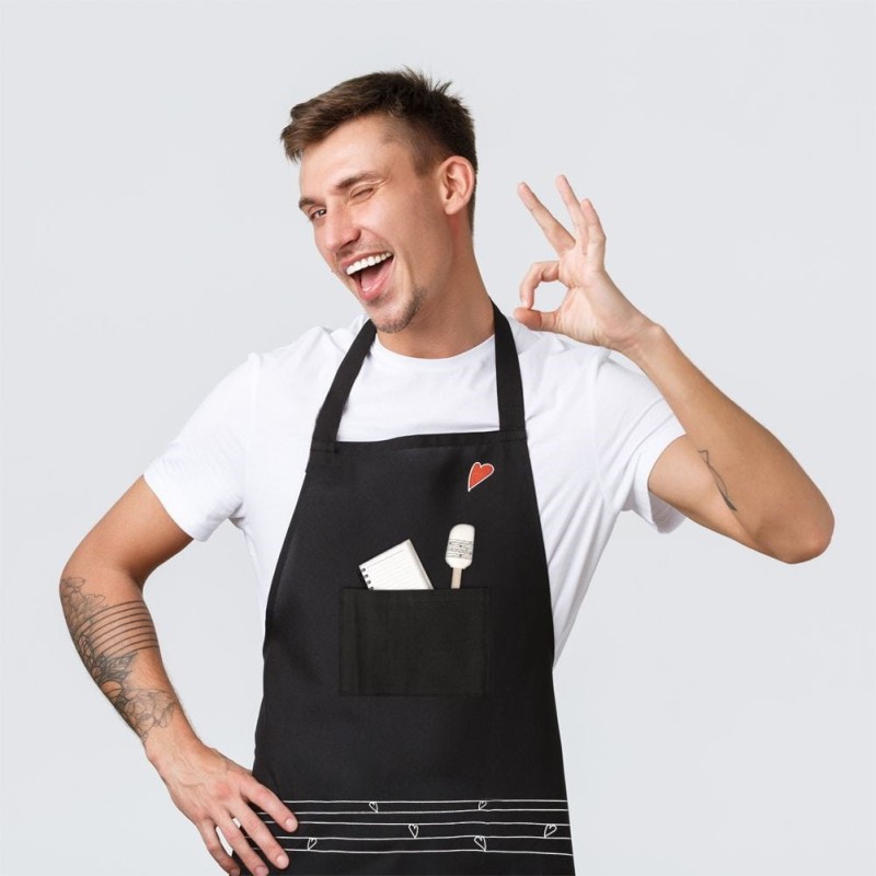 Fartuch kuchenny bawełniany czarny