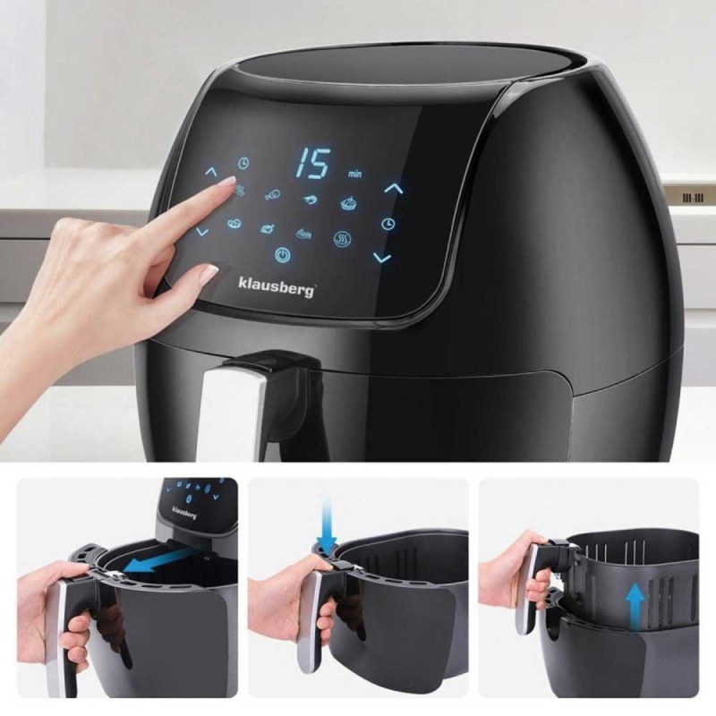 Frytownica beztłuszczowa AIR FRYER 1800W 7,7L KLAUSBERG czarna